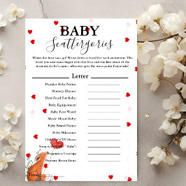 Valentine baby-diskateroriskt babyduschkort inbjudningar