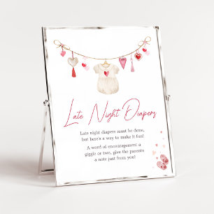 Valentine Baby Late Night Diaper Poster
