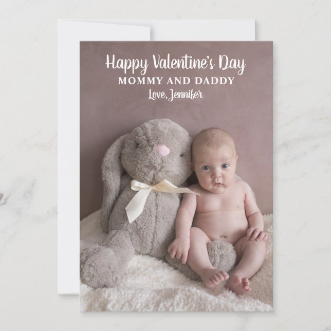 Valentine Baby Photo for Mamma och pappa Julkort (Framsida)