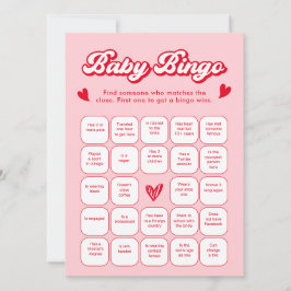 Valentine Baby Shower Baby Bingo Game Card Inbjudningar