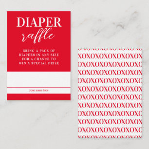 Valentine Baby Shower Blöja Lotteri Tilläggskort