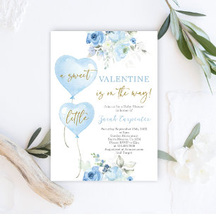 Valentine Baby Shower Boy-inbjudan Inbjudningar