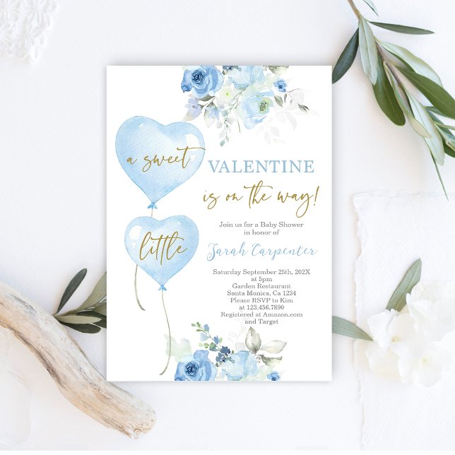 Valentine Baby Shower Boy-inbjudan Inbjudningar (Skapare uppladdad)