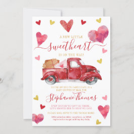 Valentine Baby Shower by Mail with Hearts Inbjudningar