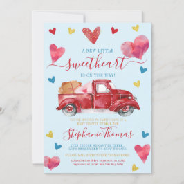 Valentine Baby Shower by Mail with Hearts Inbjudningar