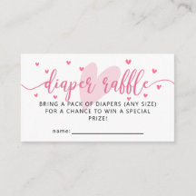 Valentine Baby Shower Diaper Raffle Biljett