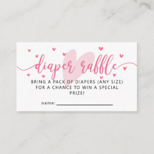 Valentine Baby Shower Diaper Raffle Biljett Tilläggskort