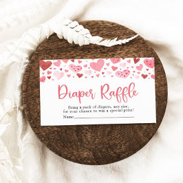 Valentine Baby Shower Diaper Raffle Tilläggskort
