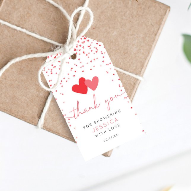 Valentine Baby Shower Favor Presentetikett (Skapare uppladdad)