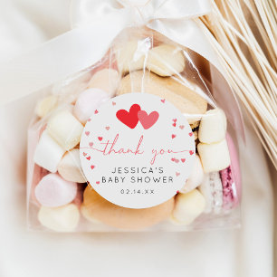 Valentine Baby Shower Favor Sticker Runt Klistermärke