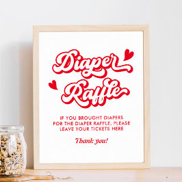 Valentine Baby Shower Game Diaper Raffle Poster