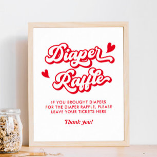 Valentine Baby Shower Game Diaper Raffle Poster