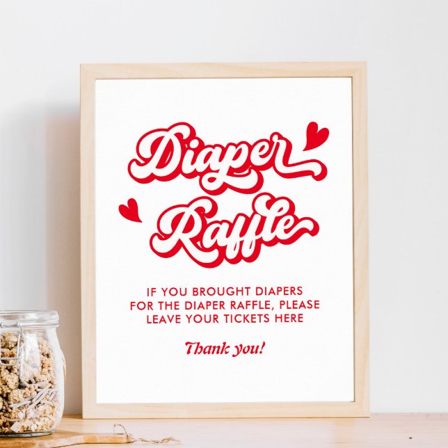 Valentine Baby Shower Game Diaper Raffle Poster (Skapare uppladdad)