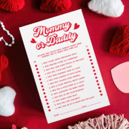 Valentine Baby Shower Game Game Gissa Mamma eller 