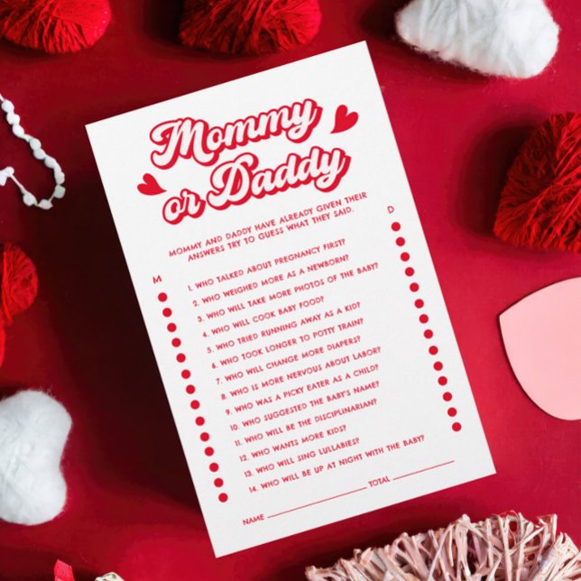 Valentine Baby Shower Game Game Gissa Mamma eller  (Skapare uppladdad)