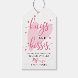 Valentine Baby Shower Hugs och Kisses Presentetikett