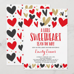 Valentine Baby Shower-inbjudan, älskling Baby Inbjudningar
