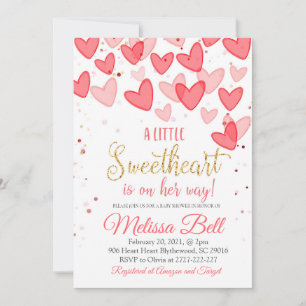 Valentine Baby Shower-inbjudan, är på väg Inbjudningar
