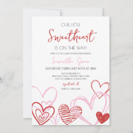 Valentine Baby Shower Inbjudningar