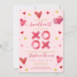 Valentine Baby Shower Inbjudningar