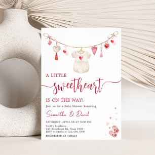 Valentine Baby Shower Inbjudningar
