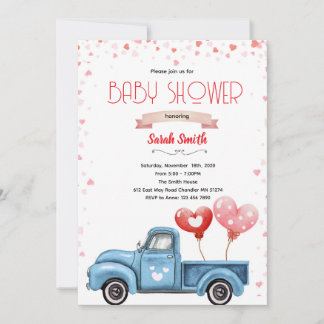 Valentine Baby Shower Invitation Inbjudningar