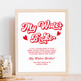 Valentine Baby Shower My Vatten Fattigt spel Poster