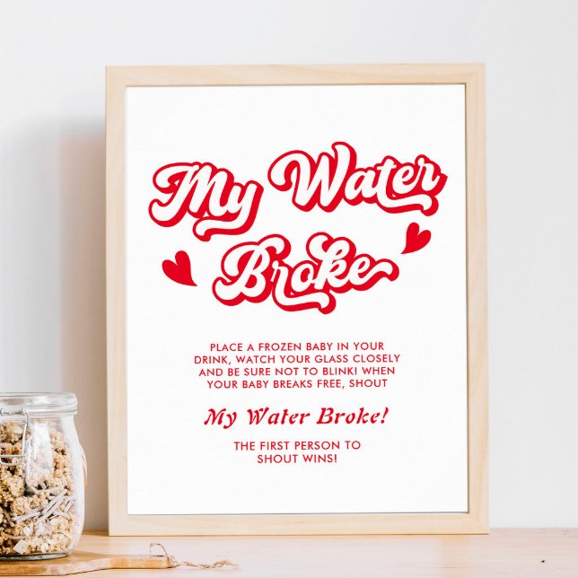 Valentine Baby Shower My Vatten Fattigt spel Poster (Skapare uppladdad)