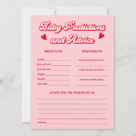 Valentine Baby Shower Predictions Game Card Inbjudningar