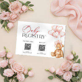Valentine Baby Shower Registry Card Tilläggskort