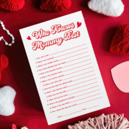 Valentine Baby Shower-spel som känner Mamma bäst