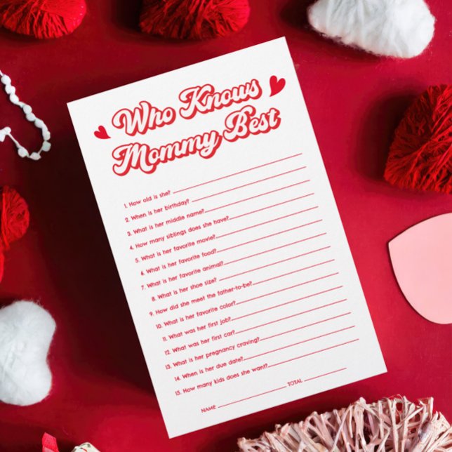 Valentine Baby Shower-spel som känner Mamma bäst (Skapare uppladdad)