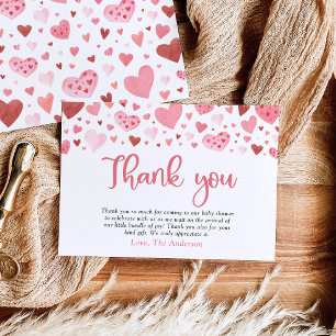 Valentine Baby Shower Tack för kortet Inbjudningar