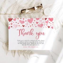 Valentine Baby Shower Tack för kortet Tilläggskort