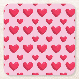 Valentine Background med Heart Kärlek Underlägg Papper Kvadrat