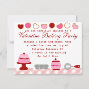 Valentine Baking Party Inbjudningar