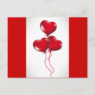 Valentine Balloons (3) Helg Vykort