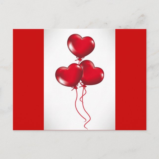 Valentine Balloons (3) Helg Vykort (Framsida)