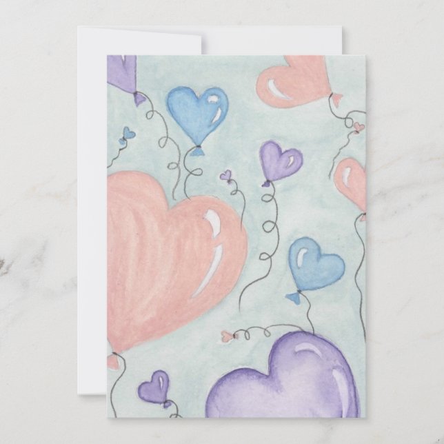 Valentine Balloons Julkort (Framsida)