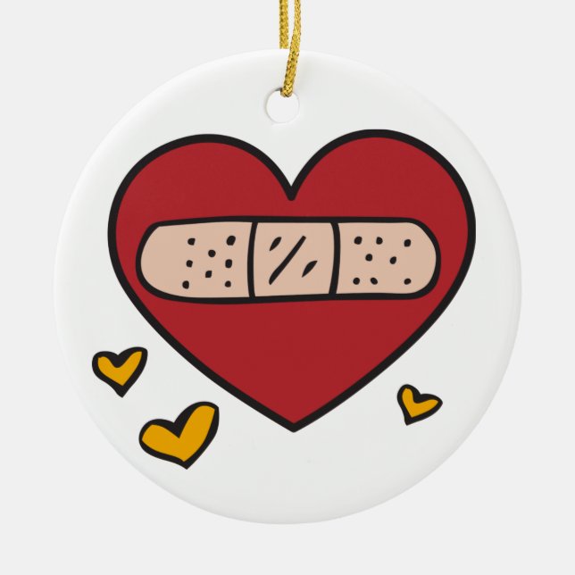 Valentine Band Aid Julgransprydnad Keramik (Framsidan)