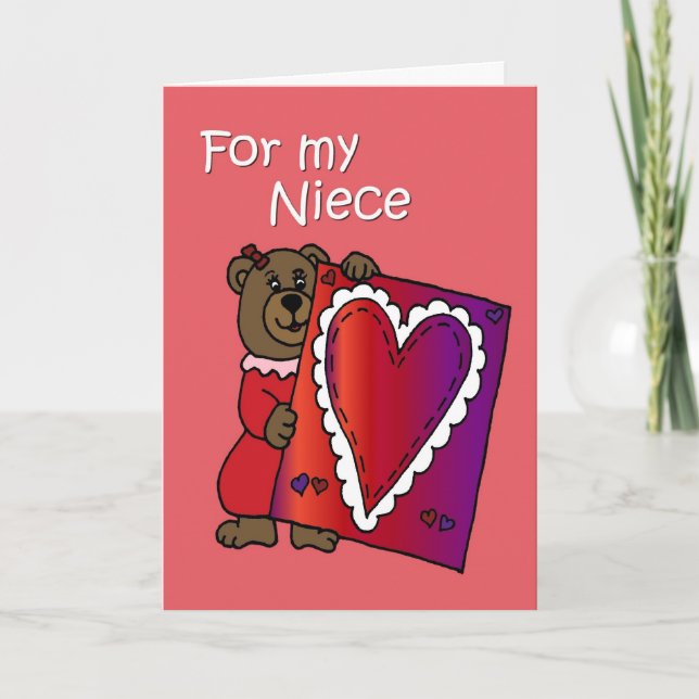 Valentine Bear for niece Helgkort (Framsida)