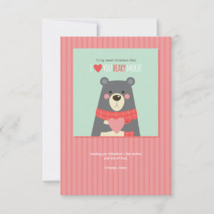 Valentine Bear Helgdag Card Inbjudningar