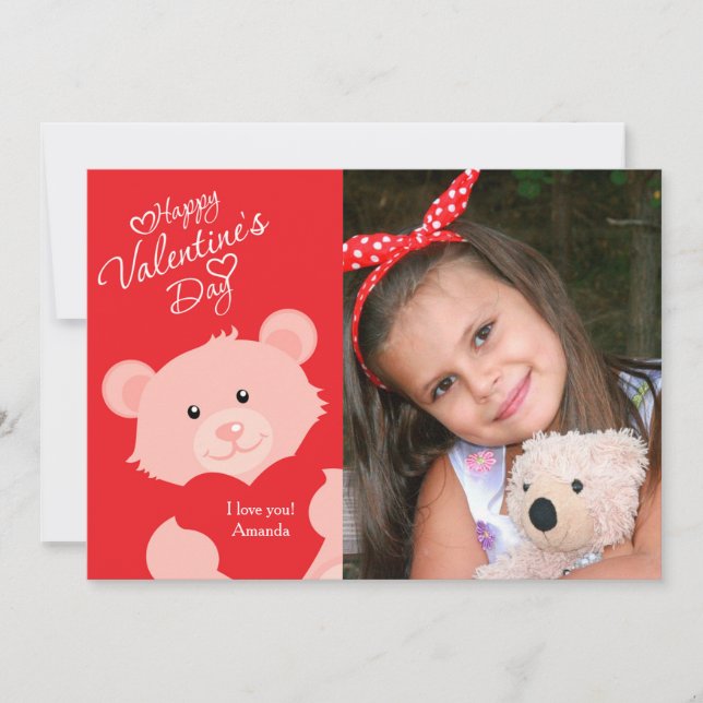 Valentine Bear Photo Card Julkort (Framsida)
