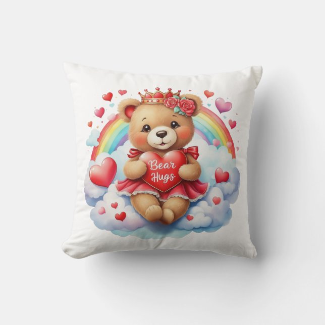 Valentine Bear Throw Pillow Kudde (Framsida)