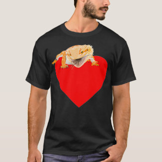 Valentine Bearded Dragon in Heart Pocket bosted D T Shirt