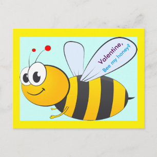 Valentine Bee vycard for Children, Grandchildren Helg Vykort