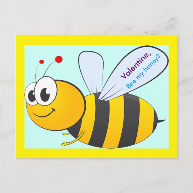 Valentine Bee vycard for Children, Grandchildren Helg Vykort (Framsida)