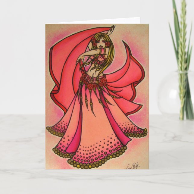 Valentine Belly Dancer-hälsningskort Helgkort (Framsida)