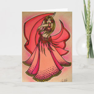 Valentine Belly Dancer-hälsningskort Helgkort