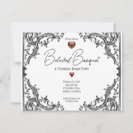 Valentine Beloved Banquet Dinner Party Inbjudningar